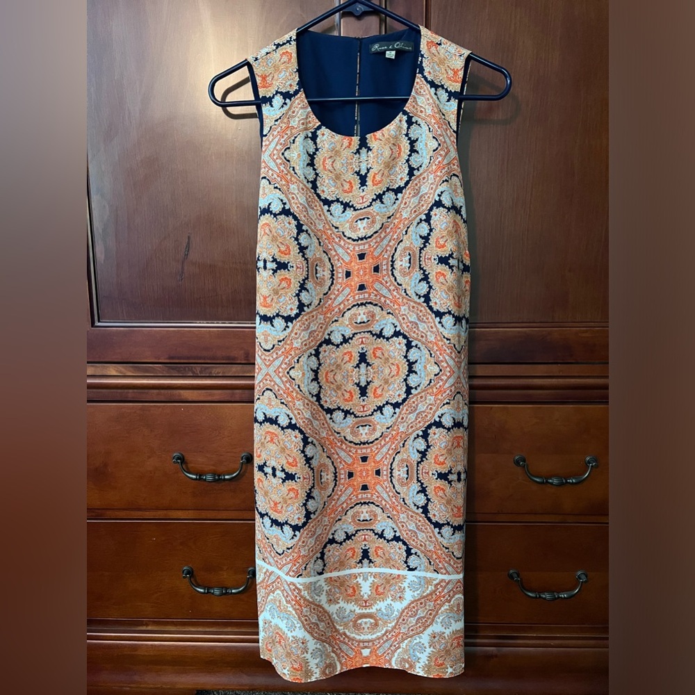 Size 10 Rose & Olive Paisley Sheath dress